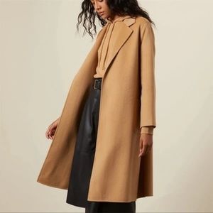 Italic wool and cashmere wrap coat in blush size M